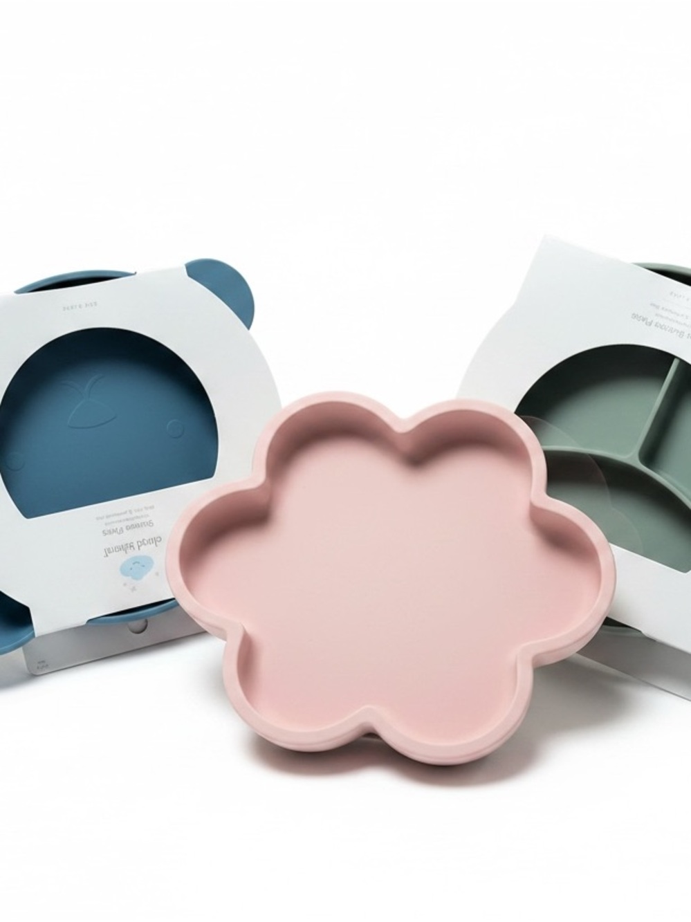 Cloud Island™ Silicone Suction Plate Set – 3 Pack (Baby/Toddler) – New